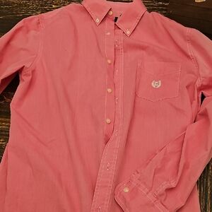 Men's Button-Down Shirt - Pink Chaps Raloh Lauren M